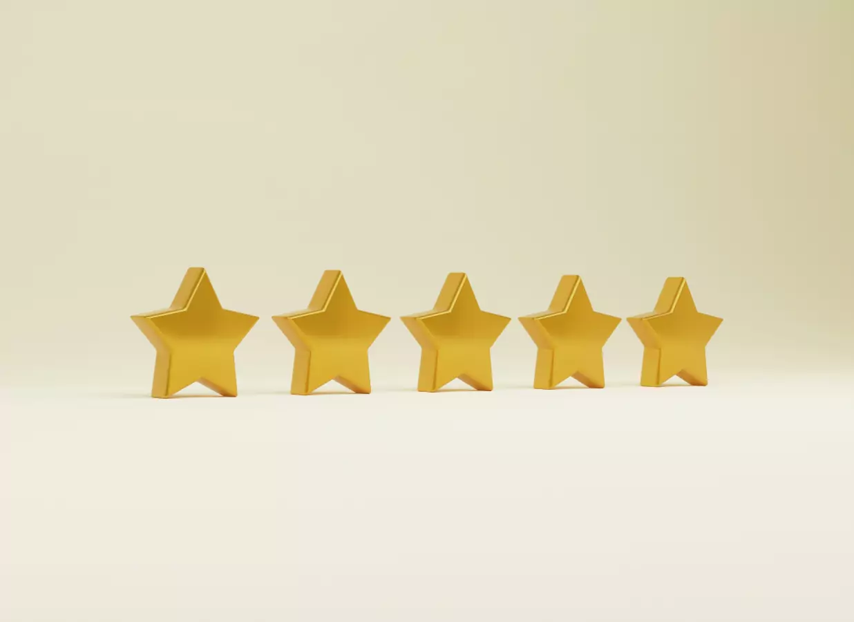 A row of five golden stars.